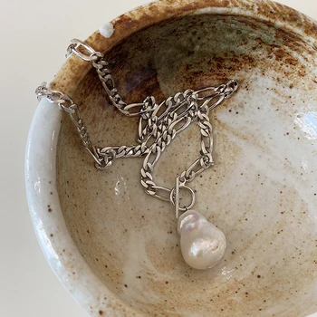 Kinel 925 Sterling Silver Baroková Perla Prívesky, Náhrdelníky Európe, Amerike Dizajn Wild Elegantné Kúzlo Náhrdelník pre Ženy Šperky