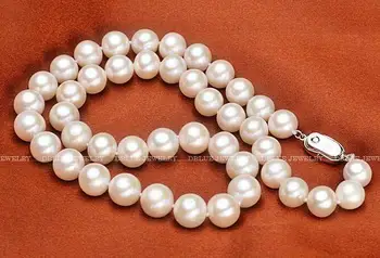 Klasické south sea kolo 10-11 mm biela pealr náhrdelník 18-palcové 925s