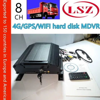 Loď / školský autobus pevný disk mobile DVR 8 kanálov video rekordér GPS, WiFi monitor hosť 4g mdvr NTSC/PAL systém