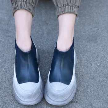 Artmu Pôvodné Chelsea Boots Ženy Platforma Topánky, Členkové Topánky Vonkajšie Krátke Topánky, Originálne Ručne Vyrábané Kožené Dámske Topánky Modré