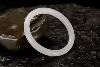 Zheru Šperky Prírodné Hetian Jade Biele Kruhové tyče 54-64mm Náramok Elegantné Princezná Šperky Najlepší Darček