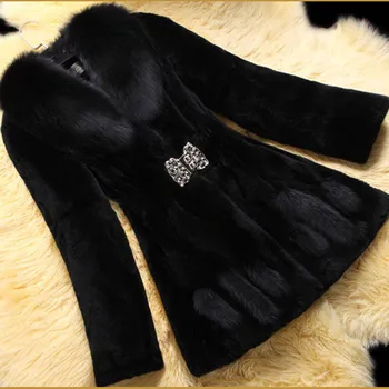 Nové Módne Ženy Kožušinový Kabát 2021 Jeseň Zimné Oblečenie Elegantné Vysoké Imitácia Králik kožuchy Žena Plus Veľkosti 6XL LQ211