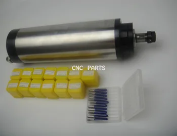 CNC frézovacie vreteno ER11 800W vodného chladenia vretena + 13 kusov ER11 collets+10 ks cnc gravírovanie bitov