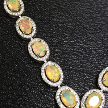 Prírodné Fire Opal Náhrdelník Genuine Gem Farba Kameňa 925 Sterling Silver Ženy Fantastické Šperky