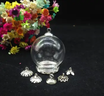 50sets/veľa 30*20 mm sklo svete klasický zásobník korálky spp set sklenenej fľaštičke prívesok sklenený kryt dome náhrdelník prívesky roztomilý diy šperky