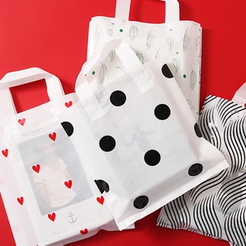 Roztomilé červené láska nádherné nákupné plastové plážovú tašku s oblečením taška darčekové balenie vrece 50pcs