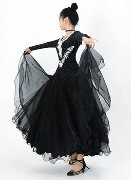 Ženy Slim-montáž Drahokamu Sála Šaty Štandardné Tanečné Šaty Valčík Kostýmy Tango Tanečný Nosenie ballroom dance šaty