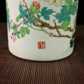 Čínske Staré Porcelánové Pastel Kvetinový Vzor, Veľké Držiak Na Pero Váza