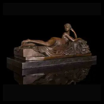 ArtsHom DS-270 Zberateľskú x izba, obývacia izba dekorácie bronz v Ľahu, Erotické sexy, socha Západnej Nahá Žena Figúrky Umenie