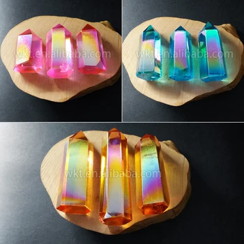 WT-G151 Multicolor aura quartz stone móde hot predaj mix farieb ducha kremičitý kameň pre šperky robiť s elektrolyticky pokrývajú farba