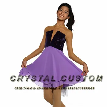Ice krasokorčuľovanie Šaty Pre Deti Nové Módne Značky krasokorčuľovanie Šaty Crystal Vlastné DR3596