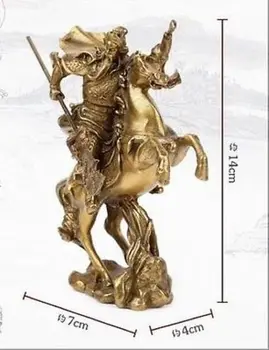 Čínsky Starovekého Hrdinu Guan Gong Guan Yu jazda na koni * bronzová socha