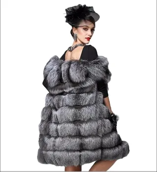Zimné Ženy Faux Fox Kožušiny Vesta Kabát Hrubé Bez Rukávov Načechraný Luxusné Kožušiny Bunda Elegantné Mujer Bontjas Teplé Chlpaté Shaggy Vrchné Oblečenie