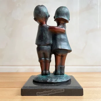 Bronzové Deti Sochy, Plastiky, Moderné Boy & Girl Figúrky Umenie Deti Miestnosti Dekorácie Deň Detí Dary