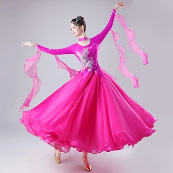 Nový Štýl Žena moderné tanečné Šaty výkon šaty národná norma tanečnej súťaže šaty Valčík tanečné Kostýmy 220