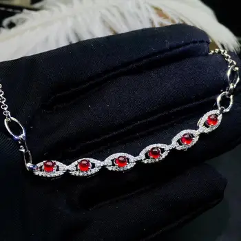 KJJEAXCMY Jemné Šperky 925 Sterling Silver vykladané ruby ženy ruke náramok trendy podpora detekcie