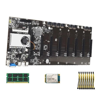 BTC-T37 Baník základná Doska s procesorom Skupina 8 GPU Sloty DDR3 8G RAM 128 G MSATA SSD Kábel Napájania základnej Dosky Nastaviť pre BTC Baník