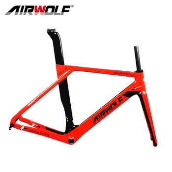 AIRWOLF Aero Cestnej Bike Rám T1000 Toray Full Carbon Fiber Cestný Bicykel Rám 49 52 54 56 CM Pevná Náprava 142*12 mm Kotúčová Brzda