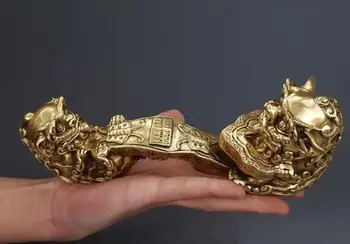 Medené, bronzové ozdoby, kolekcie starožitné dekoračné u dvoch levov