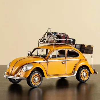 Nostalgické staromódny železa chrobák model auta, ornament moderné jednoduché domáce dekorácie príslušenstvo tvorivé ploche ozdobu