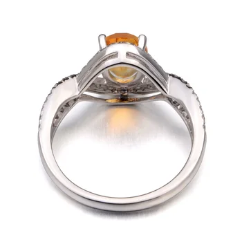 Leige Šperky Prírodné Žlté Citrine Krúžok Oválne Svadobné Zásnubné Prstene pre Ženy Mincový Striebro 924 Jemné Šperky