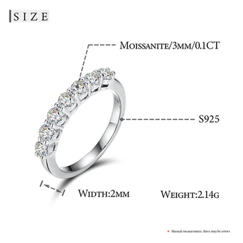 Ženy Šperky 0.7 ct D Farba Moissanite Krúžok VVS Diamantový Zásnubný Prsteň 925 Sterling Silver Darček