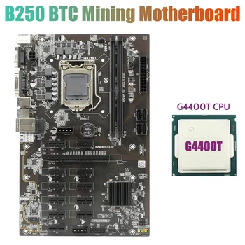 B250 BTC Ťažba Doska s G4400T CPU 12XGraphics Kartu LGA 1151 Podporu DDR4 RAM USB3.0 pre BTC Baník