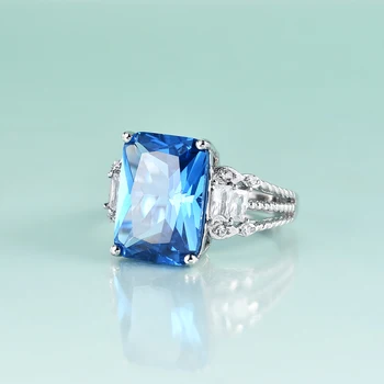 Gem je Krása 925 Sterling Silver Jemné Šperky Prstene Lab Modrá Spinelovou Dávka Pre Ženy, Luxusné Štýl Krúžky S Výročie Darček