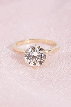 Kryštál Diamantu Zirconia Lab Diamond 2 Carat Zásnubný Prsteň