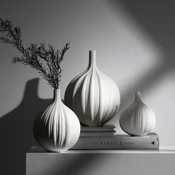 Jednoduché kreatívne, elegantné keramické vázy, dekorácie obývacia izba s jedálenským ploche výzdoba domov váza