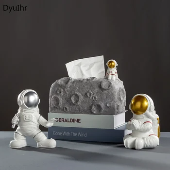 DyuIhr Tvorivé Živice Astronaut Mesiac Dizajn Tkaniva Box Domáce Dekorácie Obývacej Izbe, Konferenčný Stolík Reštaurácie, Čerpacie Box Dekor