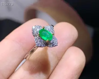 KJJEAXCMY jemné šperky 925 sterling silver vykladané prírodné emerald krúžok nové ženské populárne drahokam krúžok elegantné podporu test