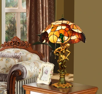 40 cm tvorivé klasické hrozna tienidlo lampy krásy zliatiny stolná lampa Tiffany vitráže obývacia izba, spálňa Bar Hotel lampa