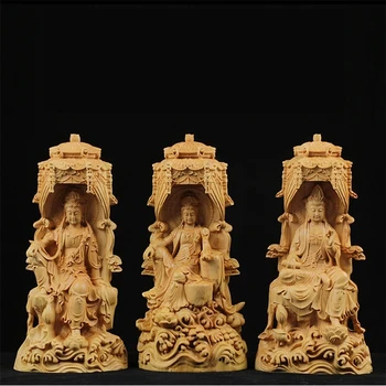 Krušpán 18 cm Sochy Guanyin drevorezbárstvo Sochu Budhu Budhistické Kolekcie Home Decor