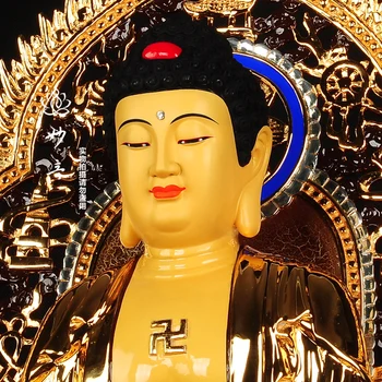 60 CM VEĽKÉ obrázok Buddha--OFFICE HOME Zdravie účinnej Ochrany# Budhizmus Zasvätí Buddha 24K gilding mosadzná socha