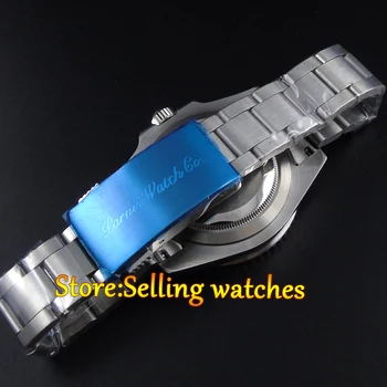 40 mm Parnis black dial Zafírové sklo Keramická fazeta GMT automatické pánske hodinky