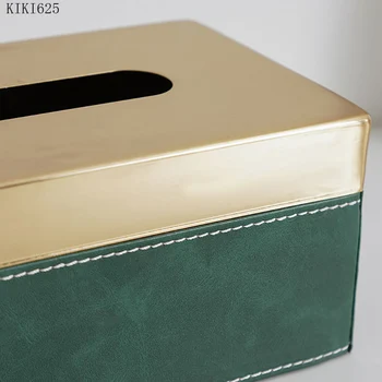 Európskom štýle Kožené Tkaniva Box Obdĺžnikový Kov Skladovanie Roll Papierovej dutinke Obývacia Izba, Jedálenský Stôl Tkaniva Box Domáce Dekorácie
