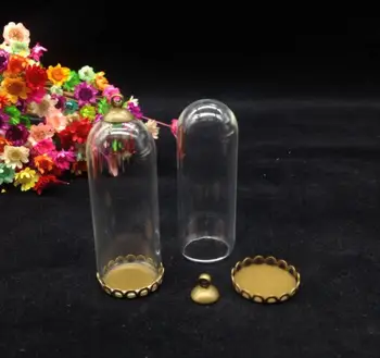 100sets/veľa trubice sklo svete čipky base korálky spp set sklenenej fľaštičke prívesok sklenené fľaše cloche dome kryt náhrdelník prívesok charms
