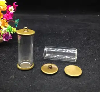 100sets/veľa 28*12mm trubice sklo svete antique bronze/silver/gold kryt tlačidlo základu stanoveného č výplň sklenená fľaša fľaša diy prívesok