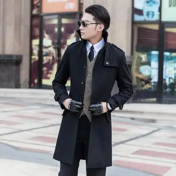Vlny kabát mužov sivá singel svojim kabát vrchné oblečenie výkopu kabáty, pánske Oblečenie casaco módne sobretudo manteau plus veľkosť S - 9XL
