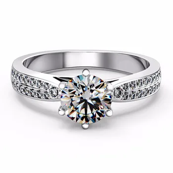 1Ct Test Pozitívny D VVS1 Moissanite Diamantový Prsteň Zásnubný Prsteň pre Ženy 18K Biele Zlato Šperky AU750 Hviezdna Krúžok