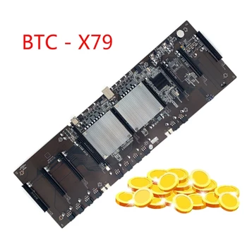 Ťažba Doske BTC X79 LGA 2011 CPU Socket 8 PCI-E 3.0 X16 Sloty, Podpora 9x 3060 GPU DDR3 Pamäte, Slot pre Baník