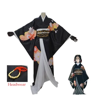 Anime Démon Vrah Cosplay Kibutsuji Muzan Cosplay Kostým Kríž Šaty Žien Kimono Pre Halloween Party