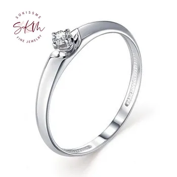 SKM Jemné ružové zlato 14k prstene pre ženy krúžok Zásnubné prstene dizajnér Sľub Luxusný darček pre manželku, Jemné Šperky