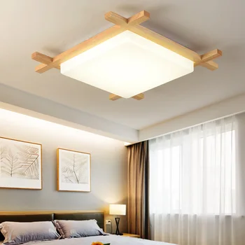 Jednoduché, moderné, kreatívne Nordic strop spálne lampa štúdia LED masívneho dreva Japonský tatami lampa WF1223255