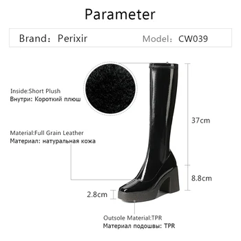 Perixir Dizajn Ženy Topánky Na Platforme Zimné Pravej Kože Vysokej Kvality Polovice Teľa Klasický Štýl 2021 Nové Obuv Módne Topánky
