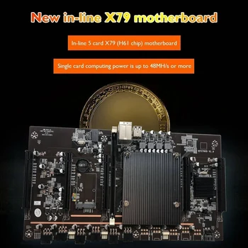AU42 -X79 BTC Ťažba Doske H61 s E5-2620 V2 CPU 5X PCI-E 8X LGA 2011 DDR3 Podporu 3060 3080 GPU pre BTC Banské Banské