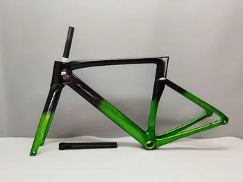 OEM logo full carbon bike rám lesklý ud zelená čierna jazda na bicykli bike rám disk bb30 a kormidlo vyrobený z taiwanu sa v zásob rámy