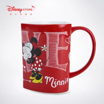 Disney Mickey Minnie Pohár Cartoon Keramická Šálka v Tvare Srdca Pár Hrnček Mlieka, Kávy, Pohár Detí Kalich 426ML Darček