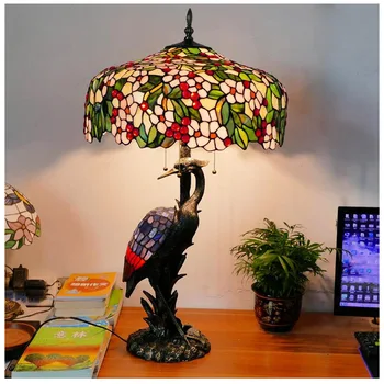 Americký Tiffany Obývacia Miestnosť, Stolná Lampa Štúdia Hotel Ručné Teplé Retro Dekoratívne Farby Stolná Lampa